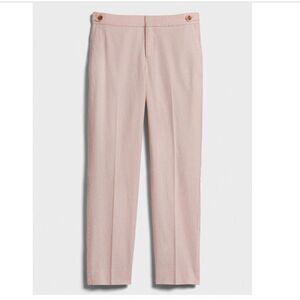 Sz 4P NWT Banana REPUBLIC FCTY Avery Linen Blend Mid‎ Rise Straight Ankle Pants
